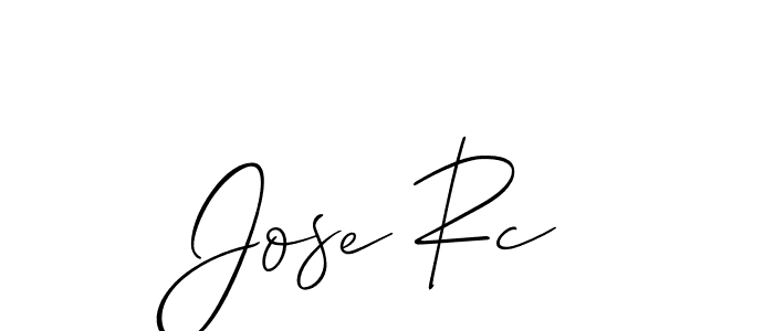 How to make Jose Rc name signature. Use Allison_Script style for creating short signs online. This is the latest handwritten sign. Jose Rc signature style 2 images and pictures png