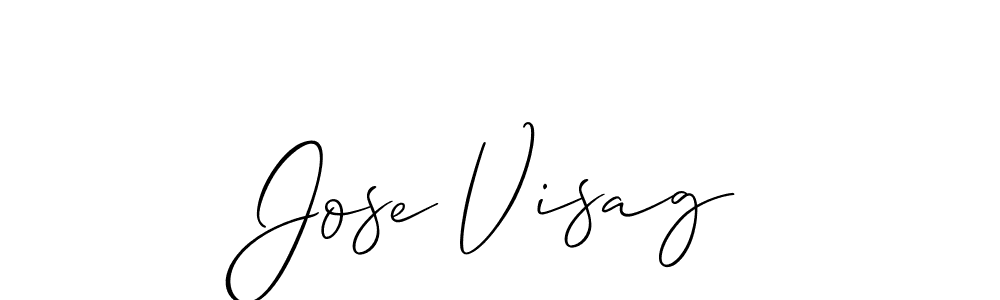 How to make Jose Visag name signature. Use Allison_Script style for creating short signs online. This is the latest handwritten sign. Jose Visag signature style 2 images and pictures png
