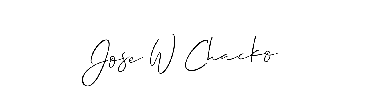 Make a beautiful signature design for name Jose W Chacko. With this signature (Allison_Script) style, you can create a handwritten signature for free. Jose W Chacko signature style 2 images and pictures png