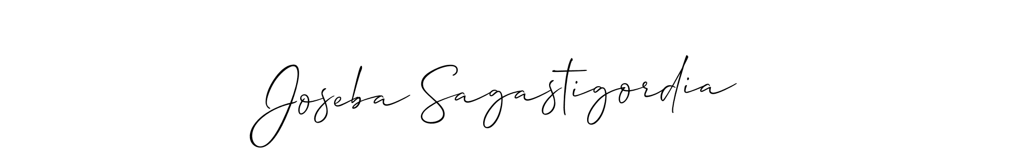 Design your own signature with our free online signature maker. With this signature software, you can create a handwritten (Allison_Script) signature for name Joseba Sagastigordia. Joseba Sagastigordia signature style 2 images and pictures png