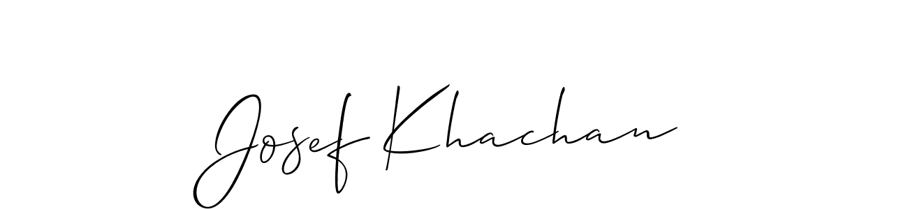 Make a beautiful signature design for name Josef Khachan. With this signature (Allison_Script) style, you can create a handwritten signature for free. Josef Khachan signature style 2 images and pictures png