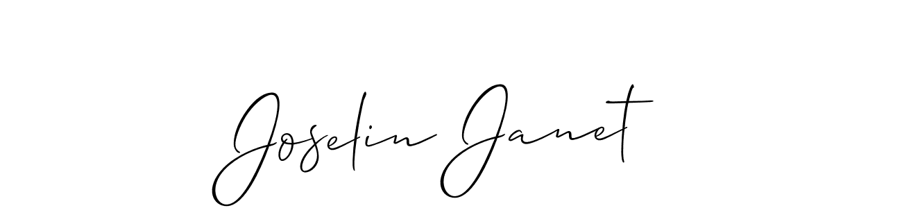 Design your own signature with our free online signature maker. With this signature software, you can create a handwritten (Allison_Script) signature for name Joselin Janet. Joselin Janet signature style 2 images and pictures png