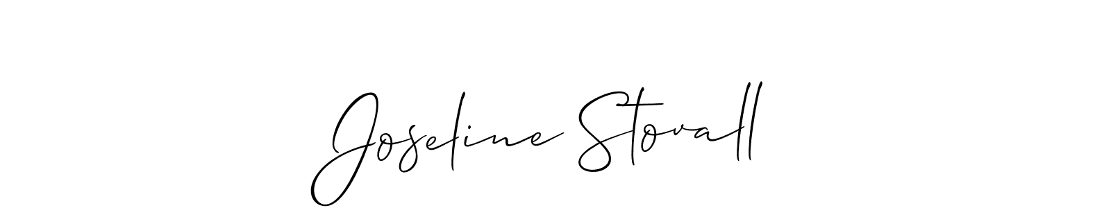 Make a short Joseline Stovall signature style. Manage your documents anywhere anytime using Allison_Script. Create and add eSignatures, submit forms, share and send files easily. Joseline Stovall signature style 2 images and pictures png