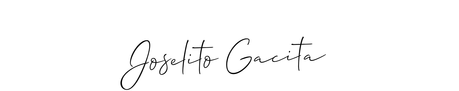 Allison_Script is a professional signature style that is perfect for those who want to add a touch of class to their signature. It is also a great choice for those who want to make their signature more unique. Get Joselito Gacita name to fancy signature for free. Joselito Gacita signature style 2 images and pictures png