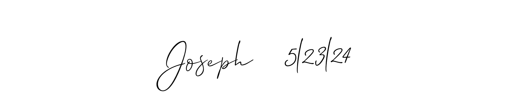 How to make Joseph    5l23l24 name signature. Use Allison_Script style for creating short signs online. This is the latest handwritten sign. Joseph    5l23l24 signature style 2 images and pictures png