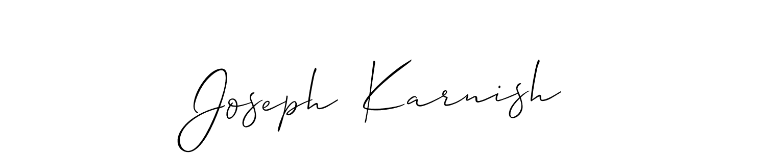 See photos of Joseph  Karnish official signature by Spectra . Check more albums & portfolios. Read reviews & check more about Allison_Script font. Joseph  Karnish signature style 2 images and pictures png