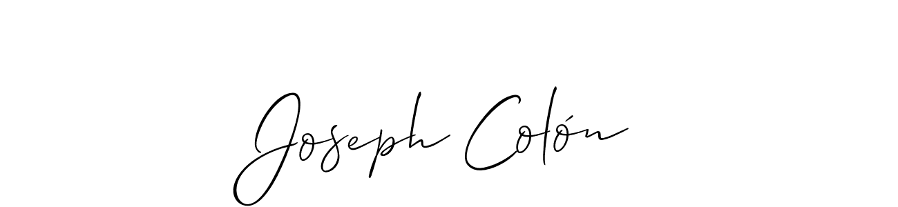 Design your own signature with our free online signature maker. With this signature software, you can create a handwritten (Allison_Script) signature for name Joseph Colón. Joseph Colón signature style 2 images and pictures png