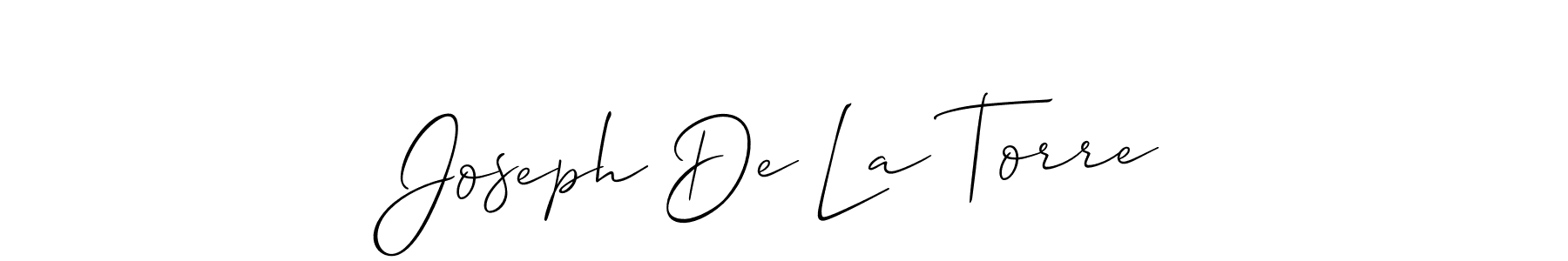 Joseph De La Torre stylish signature style. Best Handwritten Sign (Allison_Script) for my name. Handwritten Signature Collection Ideas for my name Joseph De La Torre. Joseph De La Torre signature style 2 images and pictures png