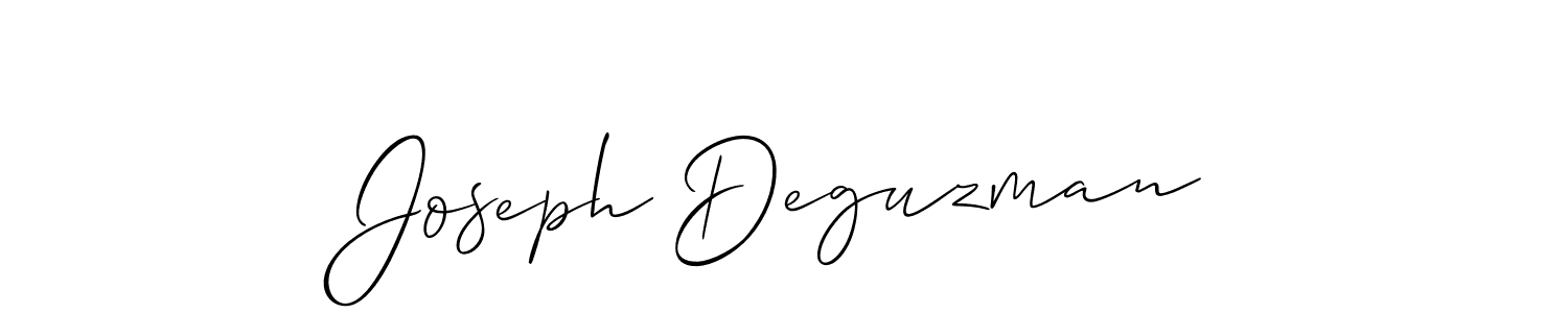 Allison_Script is a professional signature style that is perfect for those who want to add a touch of class to their signature. It is also a great choice for those who want to make their signature more unique. Get Joseph Deguzman name to fancy signature for free. Joseph Deguzman signature style 2 images and pictures png