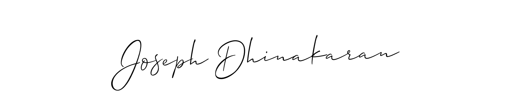 How to make Joseph Dhinakaran name signature. Use Allison_Script style for creating short signs online. This is the latest handwritten sign. Joseph Dhinakaran signature style 2 images and pictures png