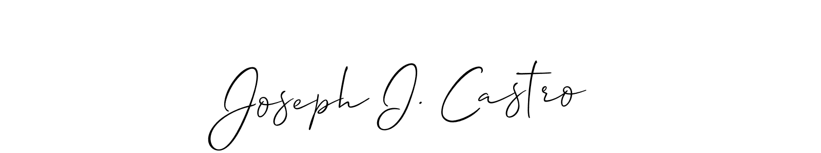 The best way (Allison_Script) to make a short signature is to pick only two or three words in your name. The name Joseph I. Castro include a total of six letters. For converting this name. Joseph I. Castro signature style 2 images and pictures png