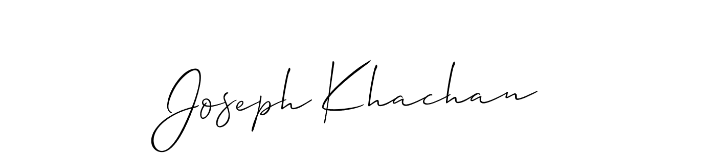 Use a signature maker to create a handwritten signature online. With this signature software, you can design (Allison_Script) your own signature for name Joseph Khachan. Joseph Khachan signature style 2 images and pictures png