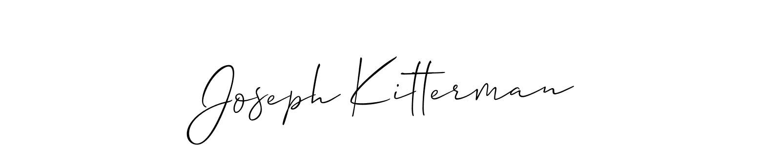 You should practise on your own different ways (Allison_Script) to write your name (Joseph Kitterman) in signature. don't let someone else do it for you. Joseph Kitterman signature style 2 images and pictures png