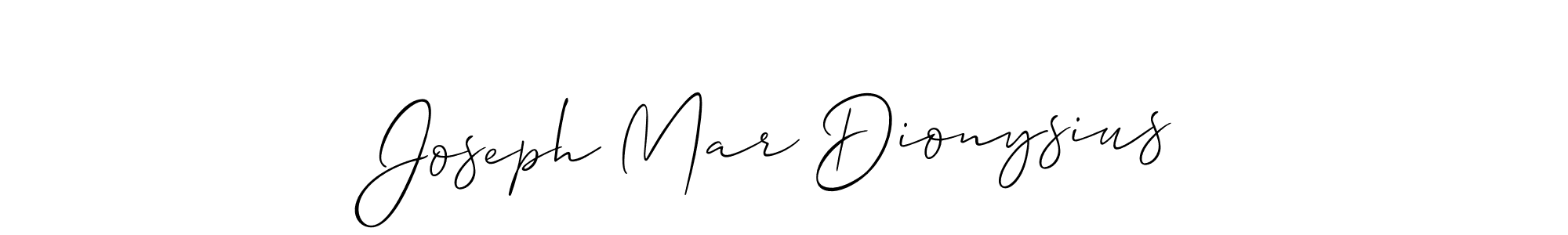 if you are searching for the best signature style for your name Joseph Mar Dionysius. so please give up your signature search. here we have designed multiple signature styles  using Allison_Script. Joseph Mar Dionysius signature style 2 images and pictures png