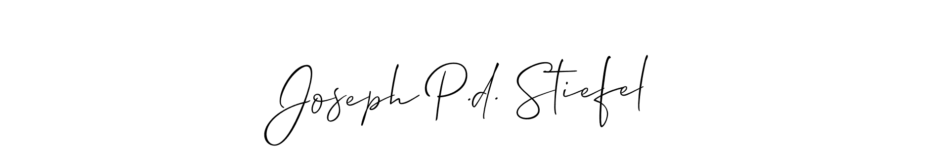 Also You can easily find your signature by using the search form. We will create Joseph P.d. Stiefel name handwritten signature images for you free of cost using Allison_Script sign style. Joseph P.d. Stiefel signature style 2 images and pictures png