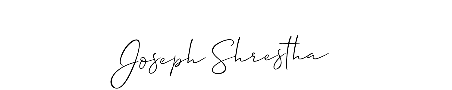 Joseph Shrestha stylish signature style. Best Handwritten Sign (Allison_Script) for my name. Handwritten Signature Collection Ideas for my name Joseph Shrestha. Joseph Shrestha signature style 2 images and pictures png