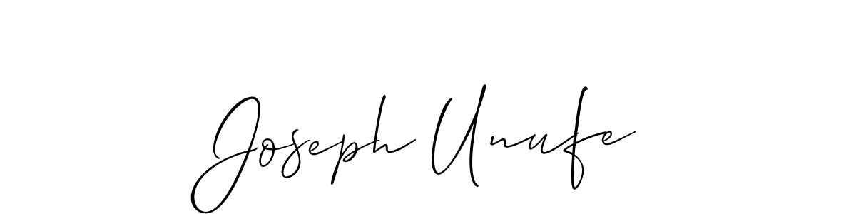 How to make Joseph Unufe name signature. Use Allison_Script style for creating short signs online. This is the latest handwritten sign. Joseph Unufe signature style 2 images and pictures png
