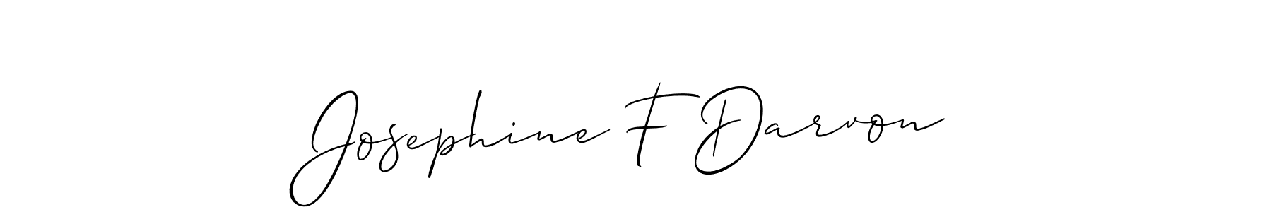 How to make Josephine F Darvon name signature. Use Allison_Script style for creating short signs online. This is the latest handwritten sign. Josephine F Darvon signature style 2 images and pictures png
