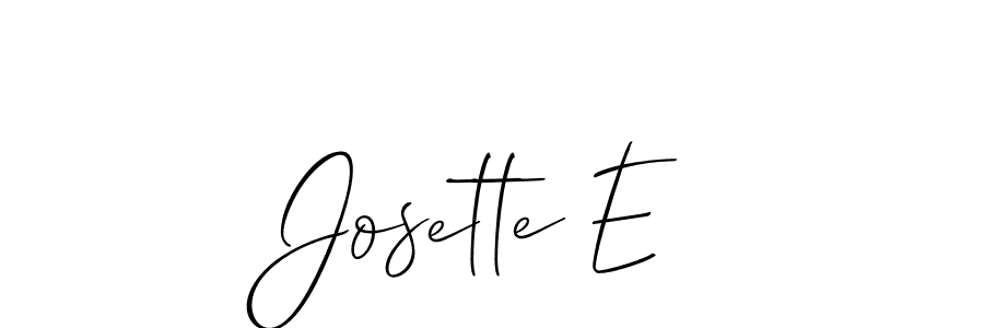 How to make Josette E name signature. Use Allison_Script style for creating short signs online. This is the latest handwritten sign. Josette E signature style 2 images and pictures png