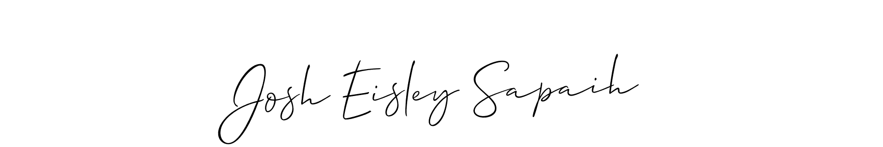 Allison_Script is a professional signature style that is perfect for those who want to add a touch of class to their signature. It is also a great choice for those who want to make their signature more unique. Get Josh Eisley Sapaih name to fancy signature for free. Josh Eisley Sapaih signature style 2 images and pictures png