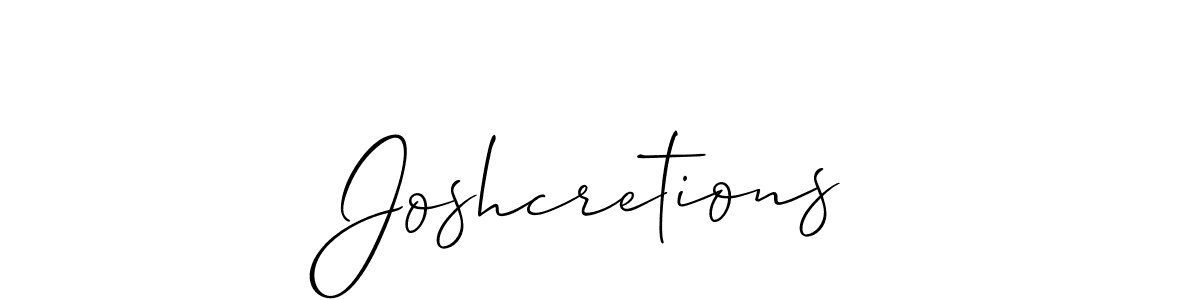 Design your own signature with our free online signature maker. With this signature software, you can create a handwritten (Allison_Script) signature for name Joshcretions. Joshcretions signature style 2 images and pictures png