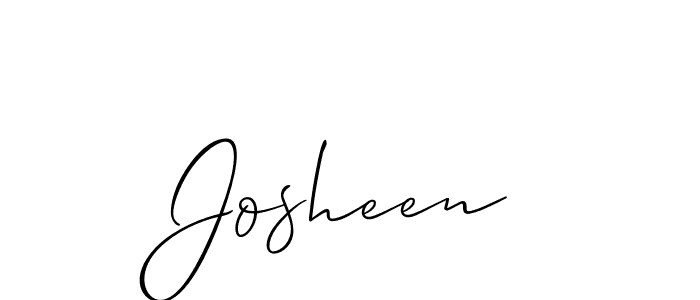 How to make Josheen signature? Allison_Script is a professional autograph style. Create handwritten signature for Josheen name. Josheen signature style 2 images and pictures png