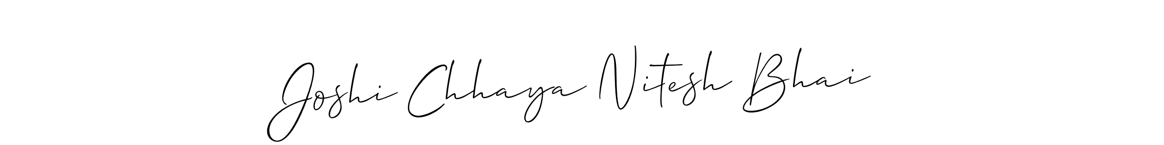 The best way (Allison_Script) to make a short signature is to pick only two or three words in your name. The name Joshi Chhaya Nitesh Bhai include a total of six letters. For converting this name. Joshi Chhaya Nitesh Bhai signature style 2 images and pictures png