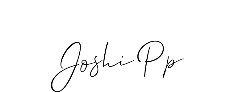 Create a beautiful signature design for name Joshi Pp. With this signature (Allison_Script) fonts, you can make a handwritten signature for free. Joshi Pp signature style 2 images and pictures png