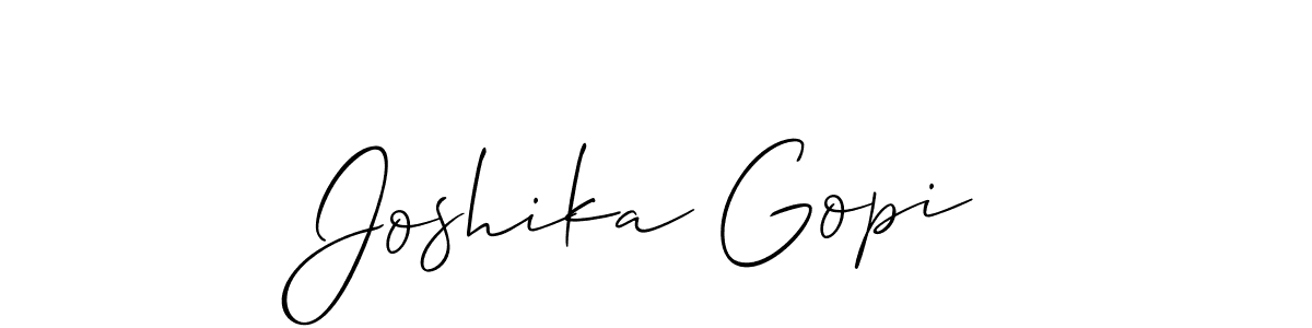 You should practise on your own different ways (Allison_Script) to write your name (Joshika Gopi) in signature. don't let someone else do it for you. Joshika Gopi signature style 2 images and pictures png