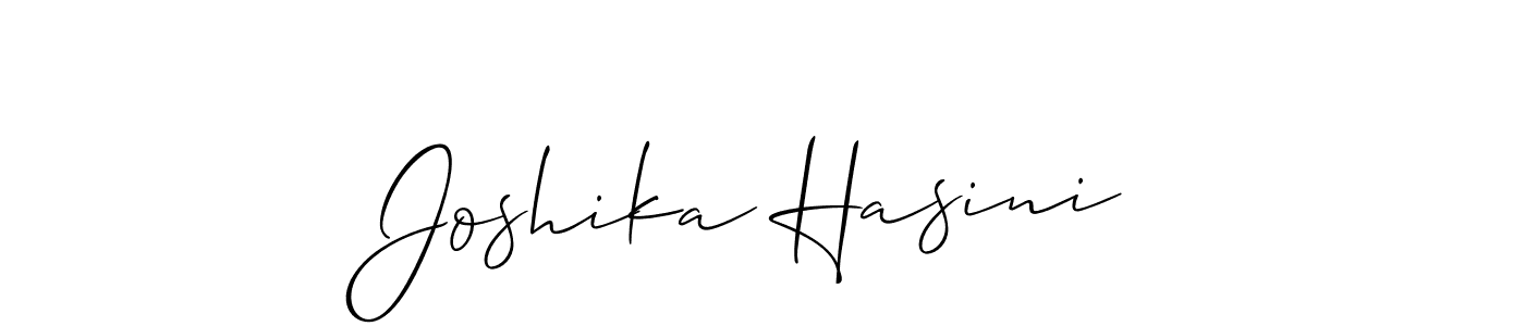 Make a short Joshika Hasini signature style. Manage your documents anywhere anytime using Allison_Script. Create and add eSignatures, submit forms, share and send files easily. Joshika Hasini signature style 2 images and pictures png