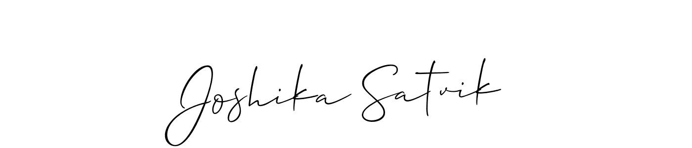 Also we have Joshika Satvik name is the best signature style. Create professional handwritten signature collection using Allison_Script autograph style. Joshika Satvik signature style 2 images and pictures png