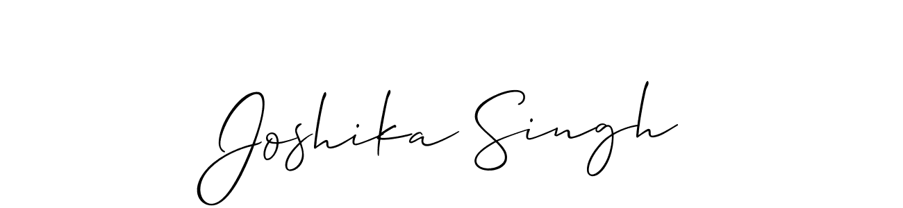 The best way (Allison_Script) to make a short signature is to pick only two or three words in your name. The name Joshika Singh include a total of six letters. For converting this name. Joshika Singh signature style 2 images and pictures png