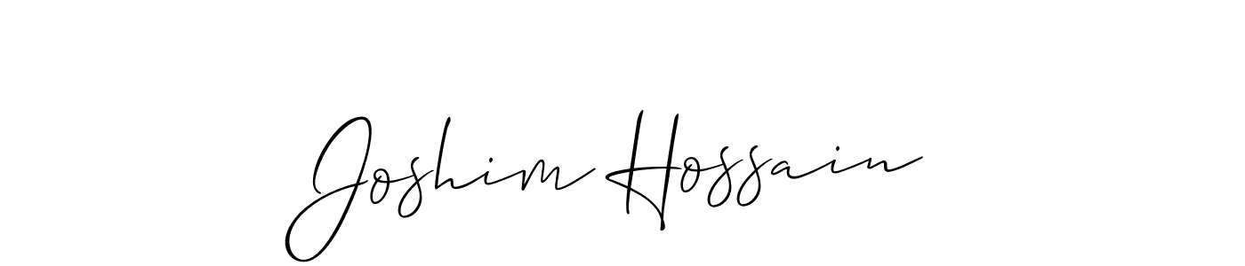 How to make Joshim Hossain name signature. Use Allison_Script style for creating short signs online. This is the latest handwritten sign. Joshim Hossain signature style 2 images and pictures png