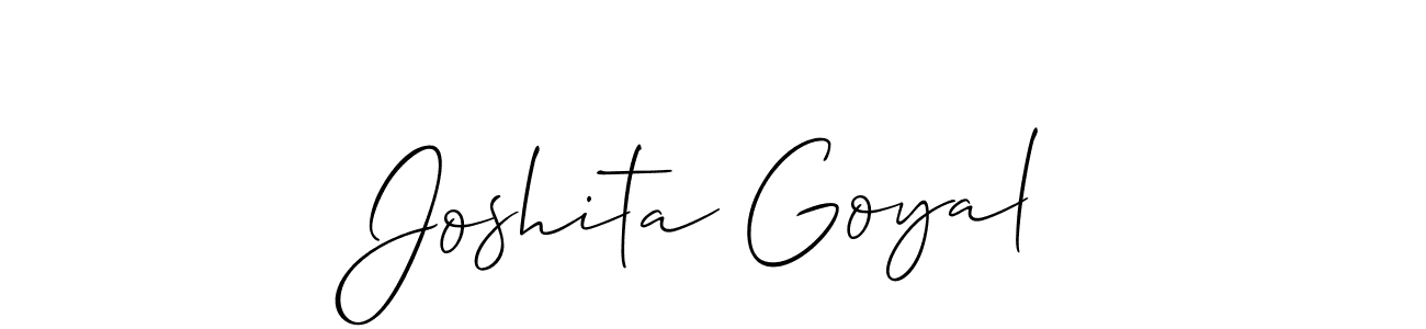 How to make Joshita Goyal name signature. Use Allison_Script style for creating short signs online. This is the latest handwritten sign. Joshita Goyal signature style 2 images and pictures png