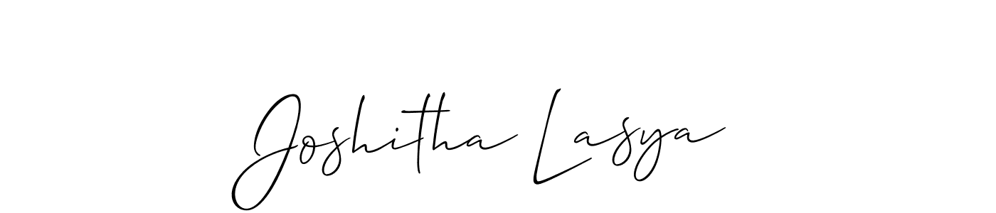 Create a beautiful signature design for name Joshitha Lasya. With this signature (Allison_Script) fonts, you can make a handwritten signature for free. Joshitha Lasya signature style 2 images and pictures png