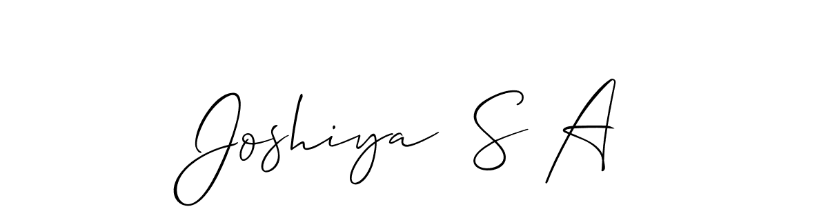 This is the best signature style for the Joshiya  S A name. Also you like these signature font (Allison_Script). Mix name signature. Joshiya  S A signature style 2 images and pictures png