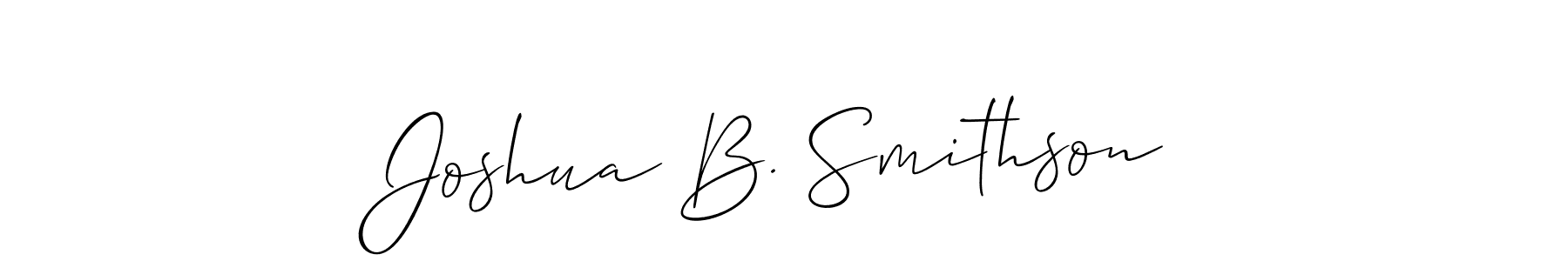 Use a signature maker to create a handwritten signature online. With this signature software, you can design (Allison_Script) your own signature for name Joshua B. Smithson. Joshua B. Smithson signature style 2 images and pictures png