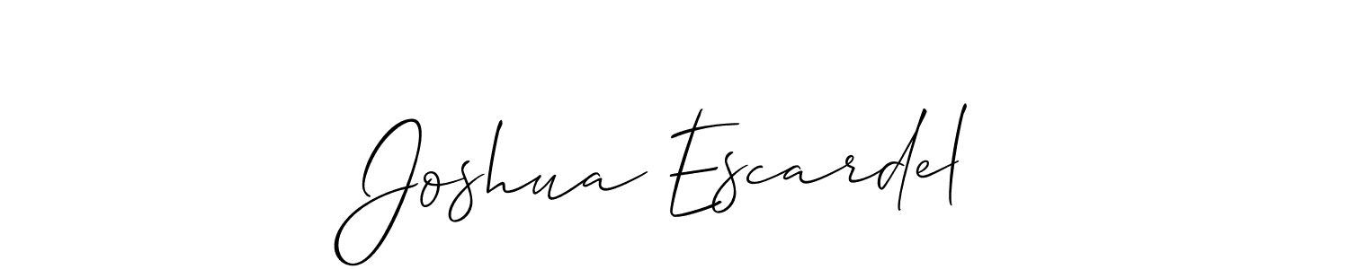 The best way (Allison_Script) to make a short signature is to pick only two or three words in your name. The name Joshua Escardel include a total of six letters. For converting this name. Joshua Escardel signature style 2 images and pictures png