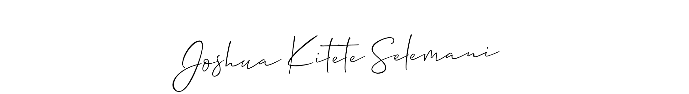 Design your own signature with our free online signature maker. With this signature software, you can create a handwritten (Allison_Script) signature for name Joshua Kitete Selemani. Joshua Kitete Selemani signature style 2 images and pictures png