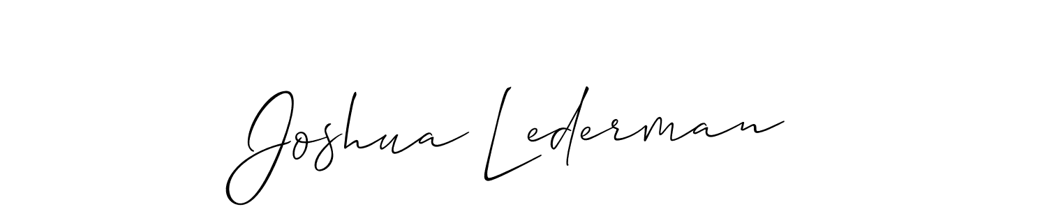 Use a signature maker to create a handwritten signature online. With this signature software, you can design (Allison_Script) your own signature for name Joshua Lederman. Joshua Lederman signature style 2 images and pictures png