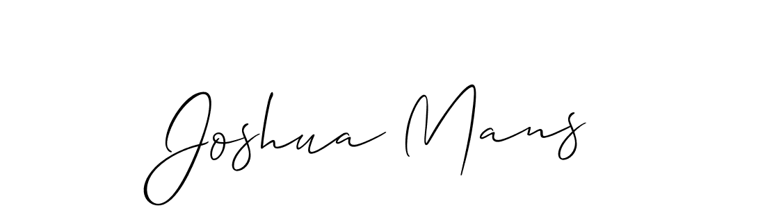 Make a beautiful signature design for name Joshua Mans. With this signature (Allison_Script) style, you can create a handwritten signature for free. Joshua Mans signature style 2 images and pictures png
