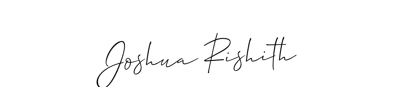 Make a beautiful signature design for name Joshua Rishith. With this signature (Allison_Script) style, you can create a handwritten signature for free. Joshua Rishith signature style 2 images and pictures png