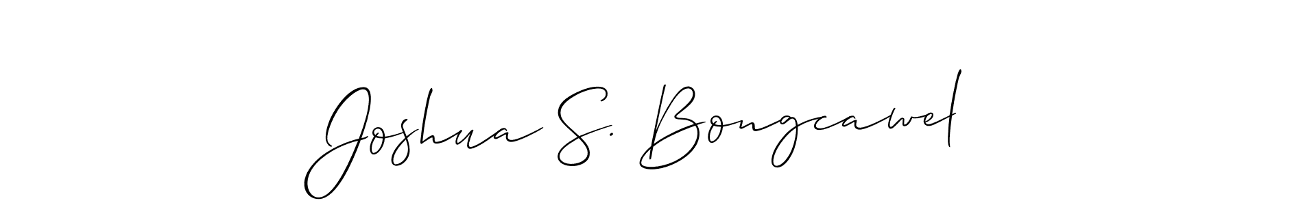 How to make Joshua S. Bongcawel name signature. Use Allison_Script style for creating short signs online. This is the latest handwritten sign. Joshua S. Bongcawel signature style 2 images and pictures png