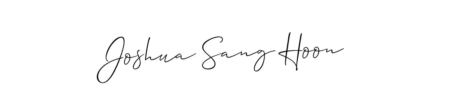 Design your own signature with our free online signature maker. With this signature software, you can create a handwritten (Allison_Script) signature for name Joshua Sang Hoon. Joshua Sang Hoon signature style 2 images and pictures png