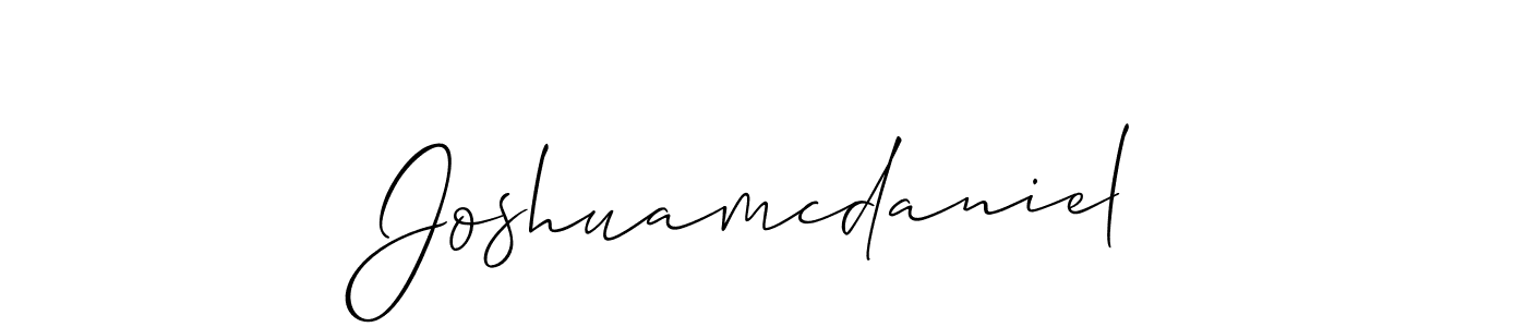 Allison_Script is a professional signature style that is perfect for those who want to add a touch of class to their signature. It is also a great choice for those who want to make their signature more unique. Get Joshuamcdaniel name to fancy signature for free. Joshuamcdaniel signature style 2 images and pictures png