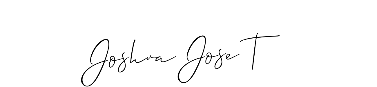 How to make Joshva Jose T name signature. Use Allison_Script style for creating short signs online. This is the latest handwritten sign. Joshva Jose T signature style 2 images and pictures png