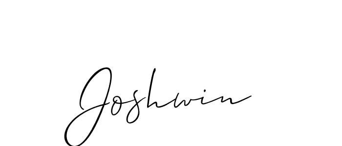 How to make Joshwin signature? Allison_Script is a professional autograph style. Create handwritten signature for Joshwin name. Joshwin signature style 2 images and pictures png