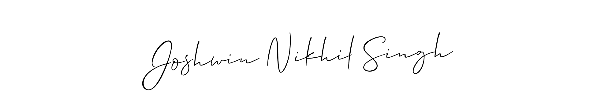 Design your own signature with our free online signature maker. With this signature software, you can create a handwritten (Allison_Script) signature for name Joshwin Nikhil Singh. Joshwin Nikhil Singh signature style 2 images and pictures png
