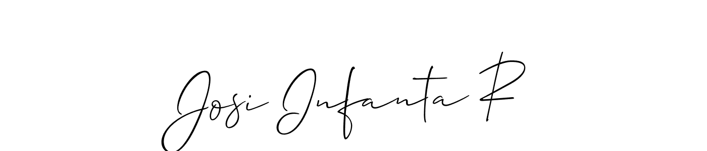 How to make Josi Infanta R name signature. Use Allison_Script style for creating short signs online. This is the latest handwritten sign. Josi Infanta R signature style 2 images and pictures png