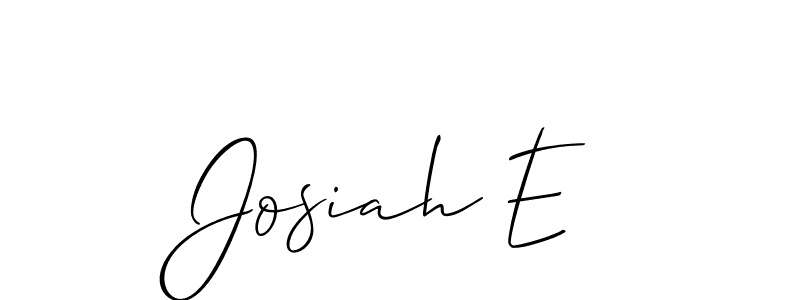 The best way (Allison_Script) to make a short signature is to pick only two or three words in your name. The name Josiah E include a total of six letters. For converting this name. Josiah E signature style 2 images and pictures png